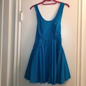 ModCloth Blue Pokla-Dot Mini Dress (Like New)